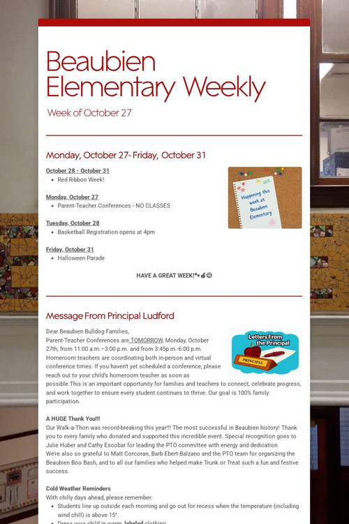 Beaubien Elementary Weekly