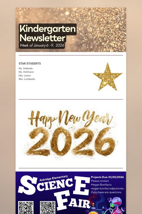 Kindergarten Newsletter