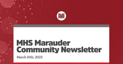 MHS Marauder Community Newsletter
