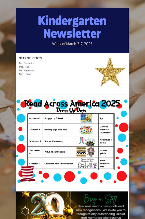 Kindergarten Newsletter