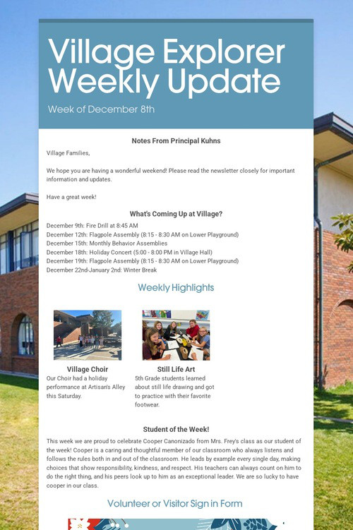 Village Explorer Weekly Update