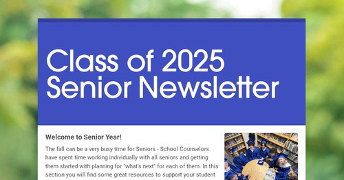 Class of 2025 Senior Newsletter