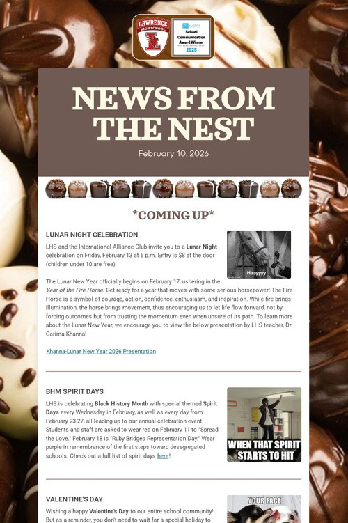 NEWS FROM THE NEST