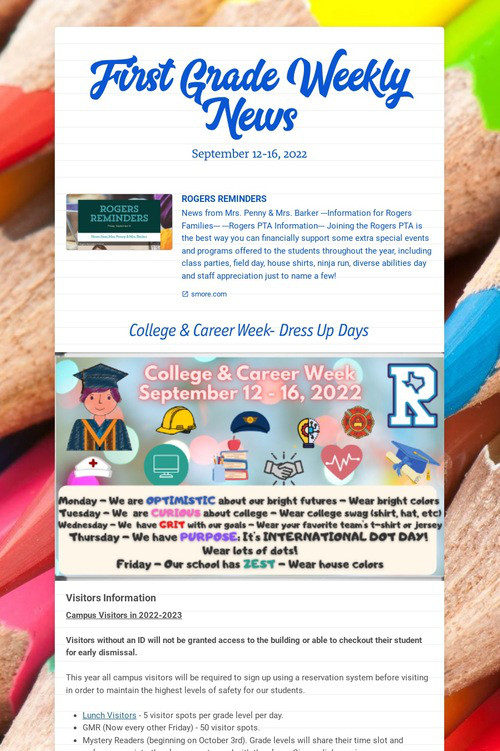 First Grade Weekly News