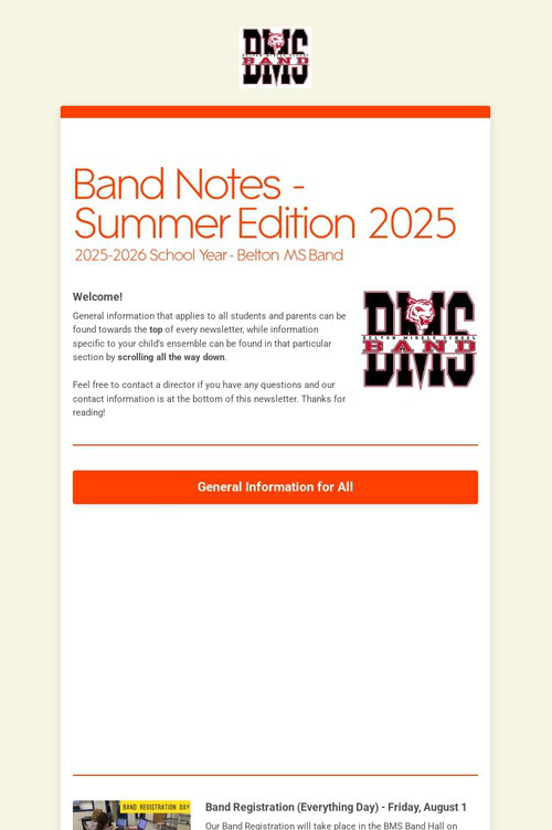 Band Notes - Summer Edition 2025