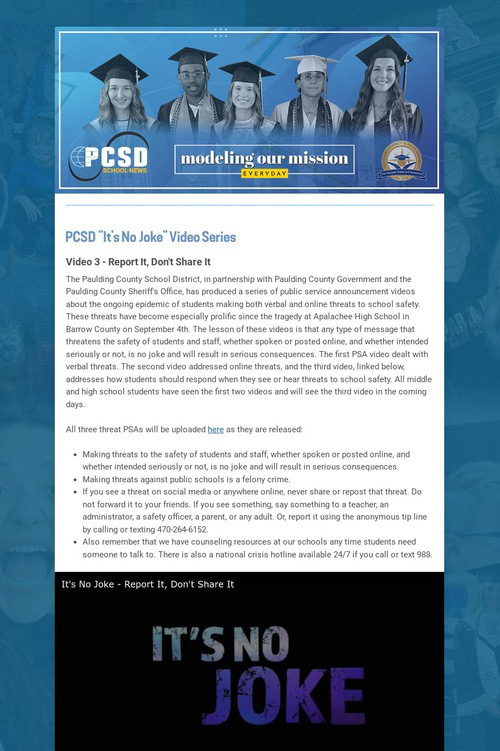 PCSD School News