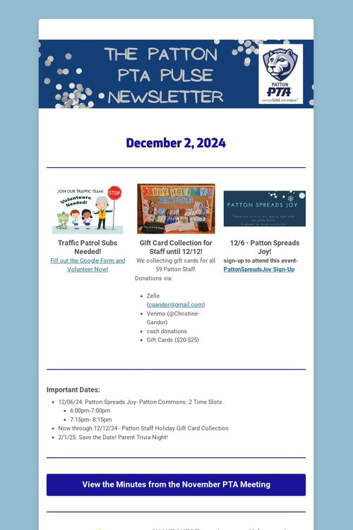 Patton PTA Pulse Newsletter