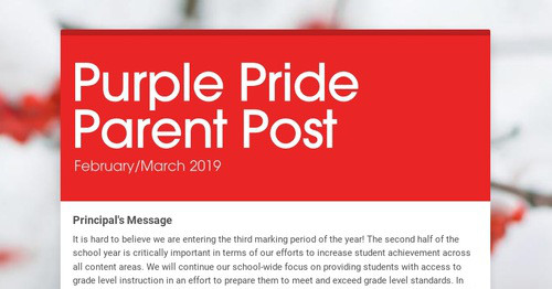 Purple Pride Parent Post | Smore Newsletters