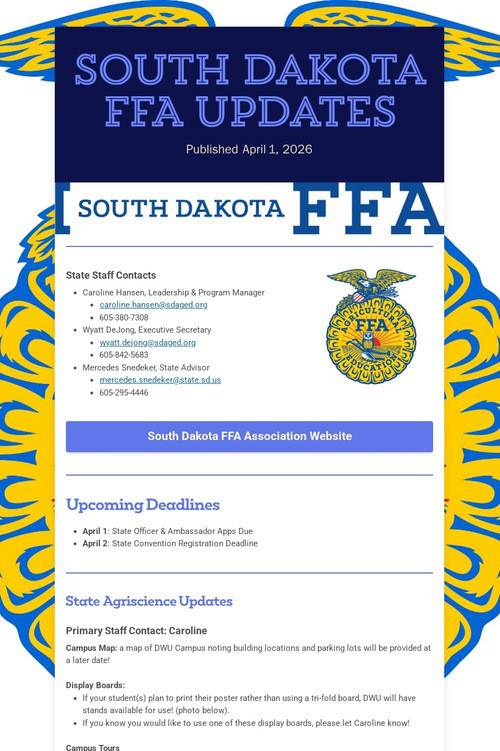 South Dakota FFA Updates