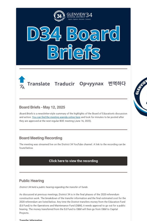 Board Briefs