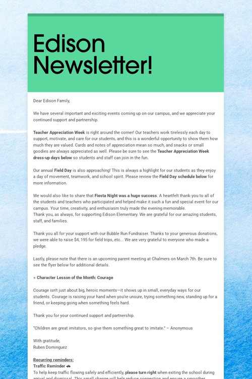 Edison Newsletter!