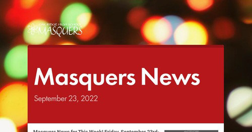 Masquers News