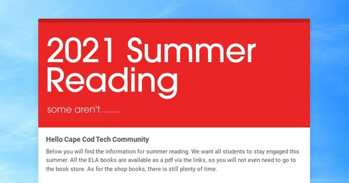 2021 Summer Reading