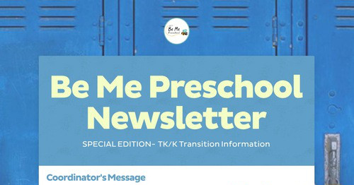 Be Me Preschool Newsletter