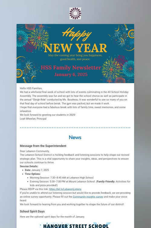HSS Family Newsletter