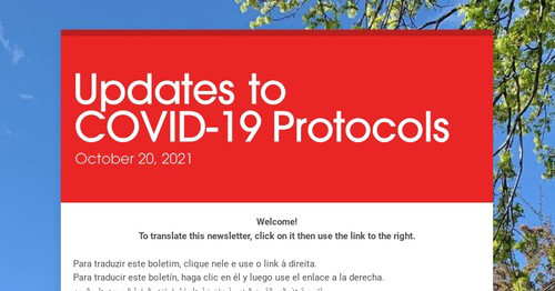 Updates to COVID-19 Protocols