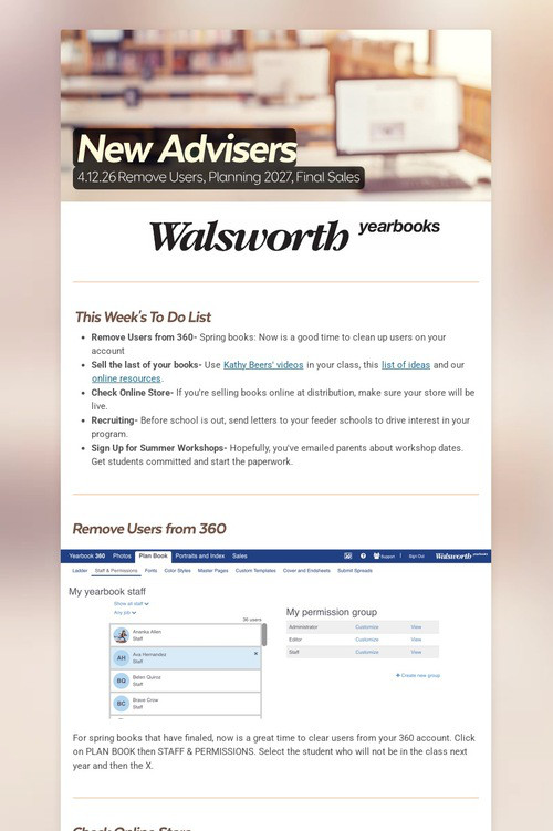 New Advisers