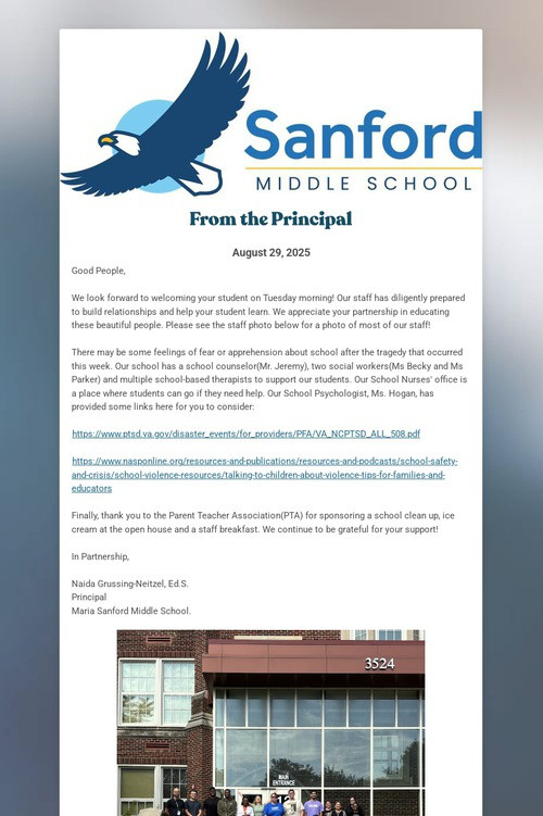 Sanford Family Newsletter