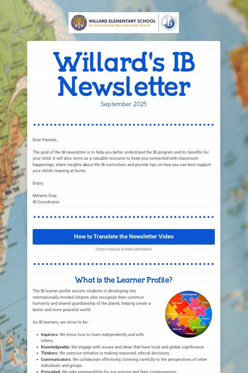 Willard's IB Newsletter