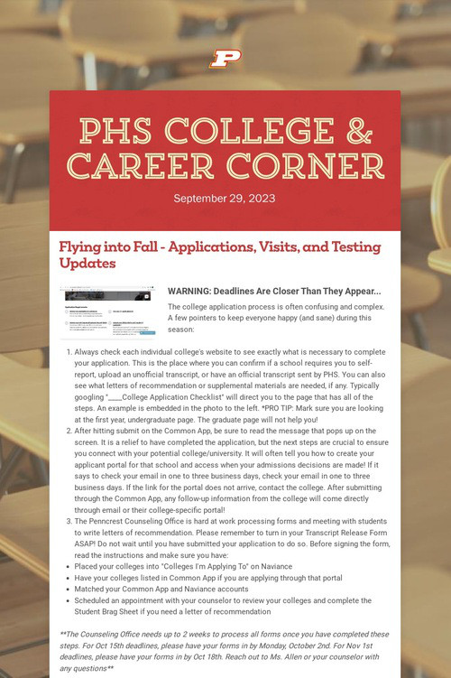 PHS College & Career Corner