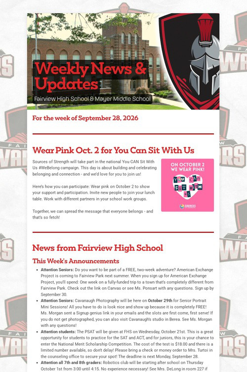 Weekly News & Updates