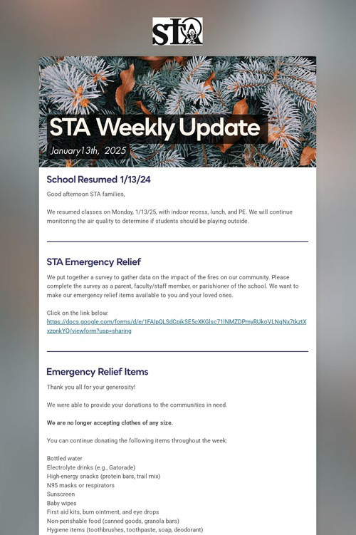 STA Weekly Update