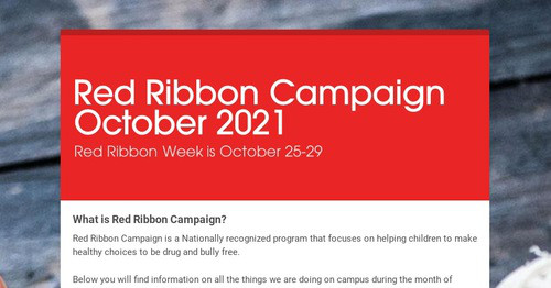 Red Ribbon Campaign October 2021 | Smore Newsletters