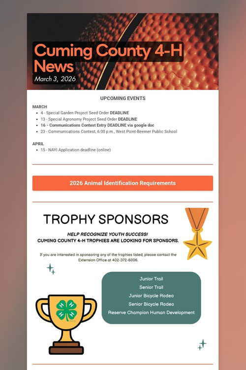 Cuming County 4-H News