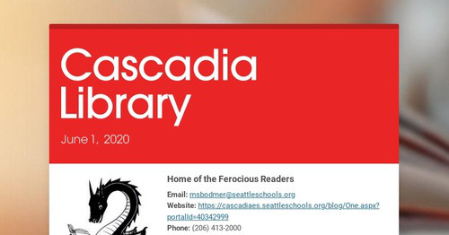 Cascadia Library | Smore Newsletters for Education