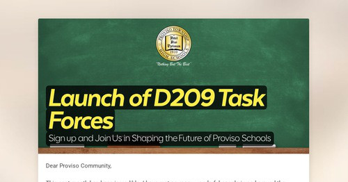 Launch of D209 Task Forces