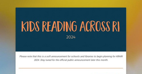 Kids Reading Across RI