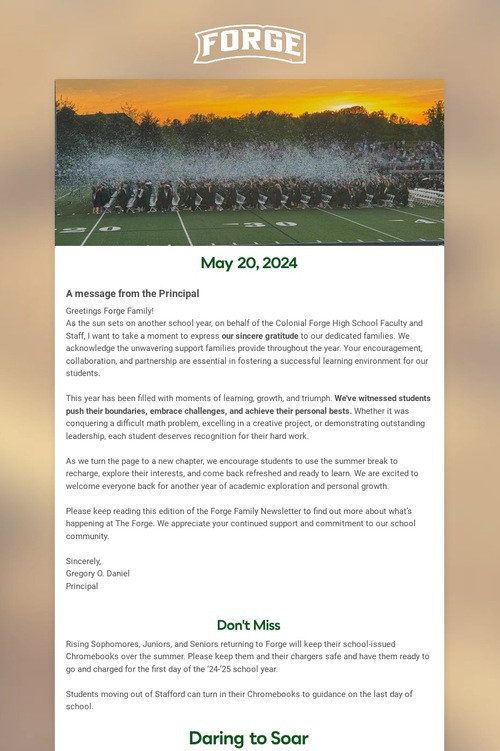 Forge Family Newsletter