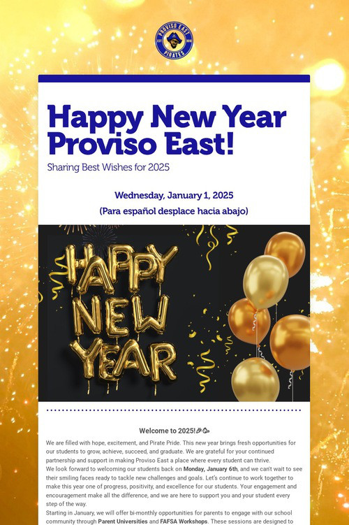 Happy New Year Proviso East!