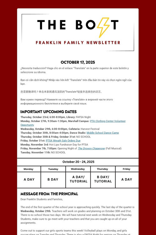 Weekly Family Newsletter