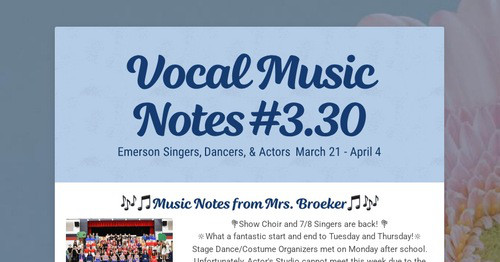 Vocal Music Notes #3.30