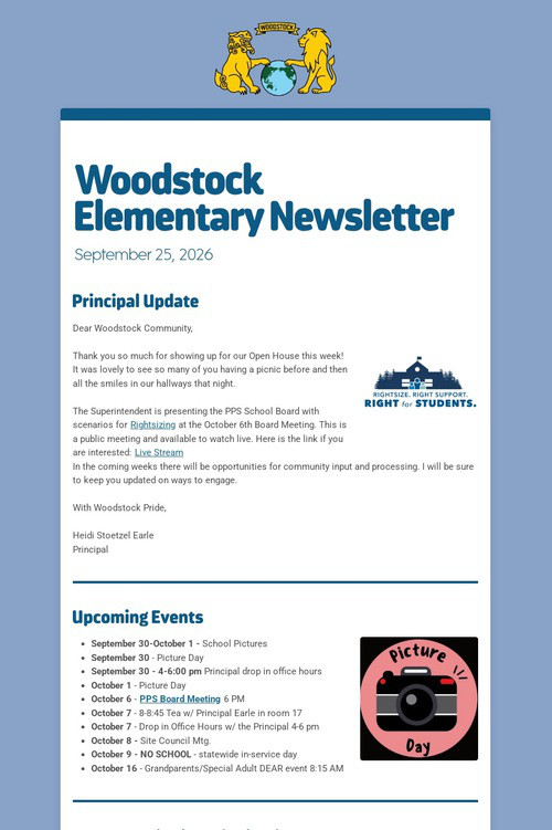 Woodstock Elementary Newsletter
