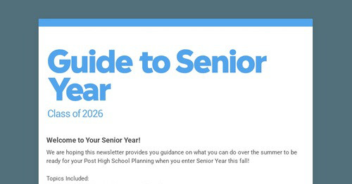 Guide to Senior Year
