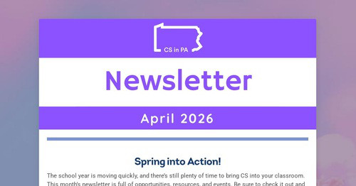 April 2026 Newsletter