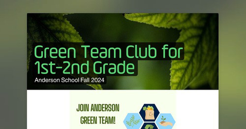 Green Team Club for 1st-2nd Grade