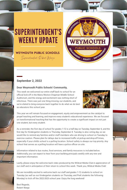 Superintendent's Weekly Update