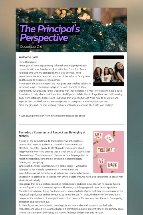 The Principal's Perspective