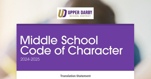 Middle School Code of Character