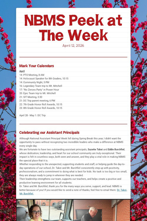 NBMS Peek at The Week