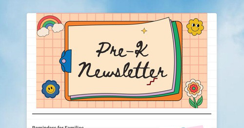 Pre-K Newsletter