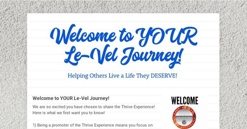 Welcome to YOUR Le-Vel Journey! | Smore Newsletters