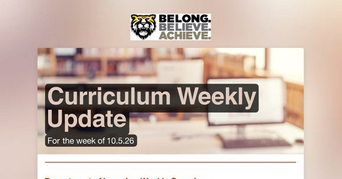 Curriculum Weekly Update