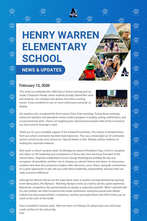 Warren School Weekly Update