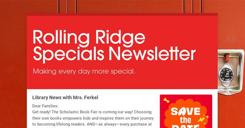 Rolling Ridge Specials Newsletter