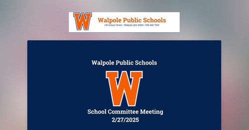 School Committee Meeting 2/27/2025