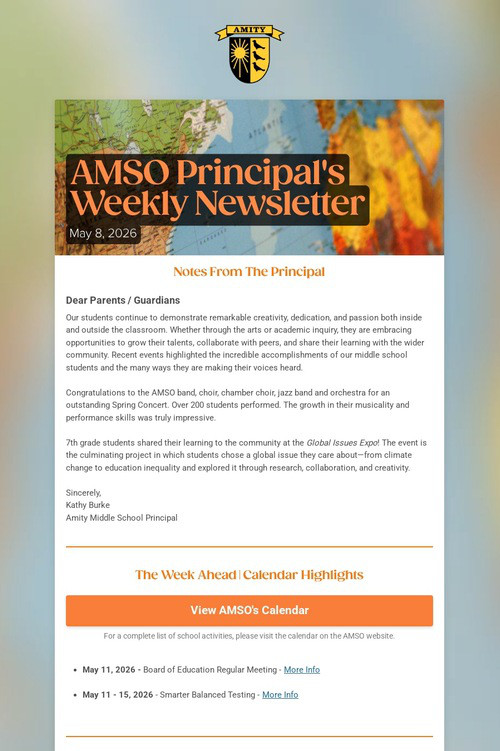 AMSO Principal's Weekly Newsletter